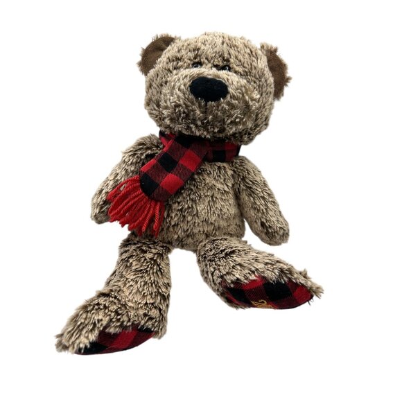 Animal Adventure Plush Teddy Bear Checker Scarf '17 Edition 12" Stuffed Animal - Picture 3 of 12